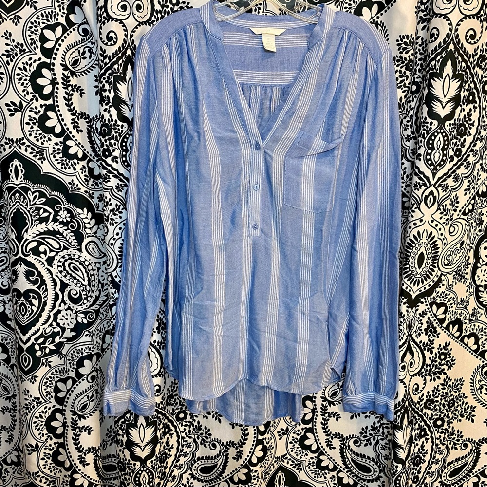 Blue with White Stripes H&M Blouse